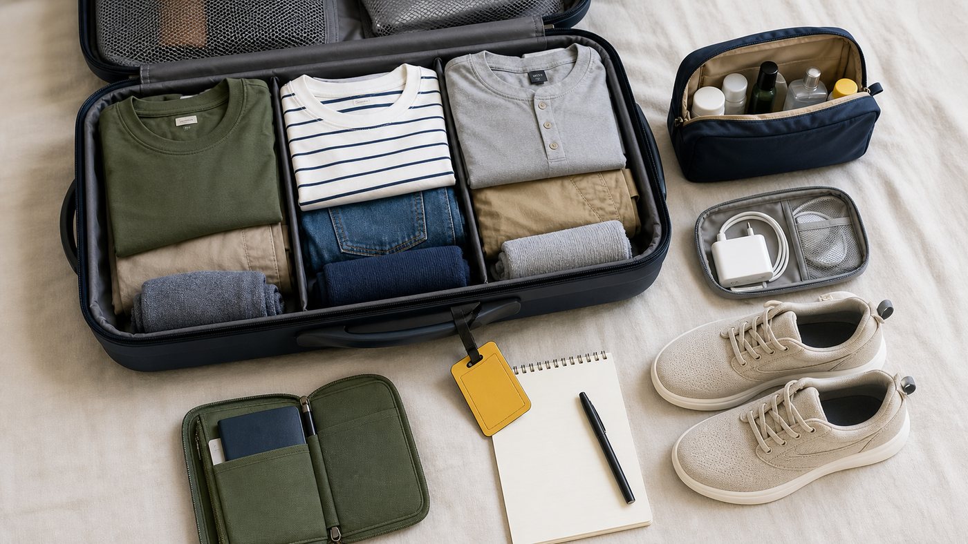 3-Day Trip Packing List packing scene
