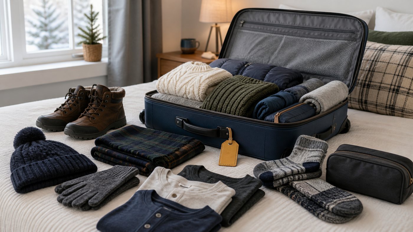 Winter Trip Packing List packing scene
